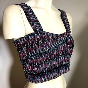 Zara Stretchy Embroidered Crop Top Tank